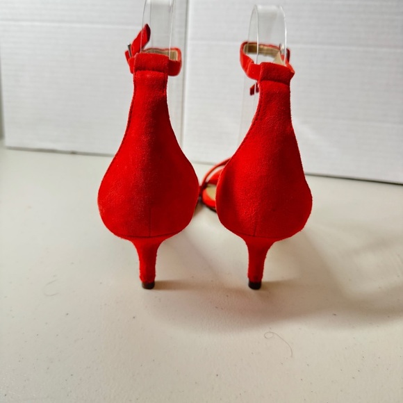 Enzo Angiolini Women’s Red Ankle Strap Open Toe Heels Size 7 1/2B - Picture 6 of 12